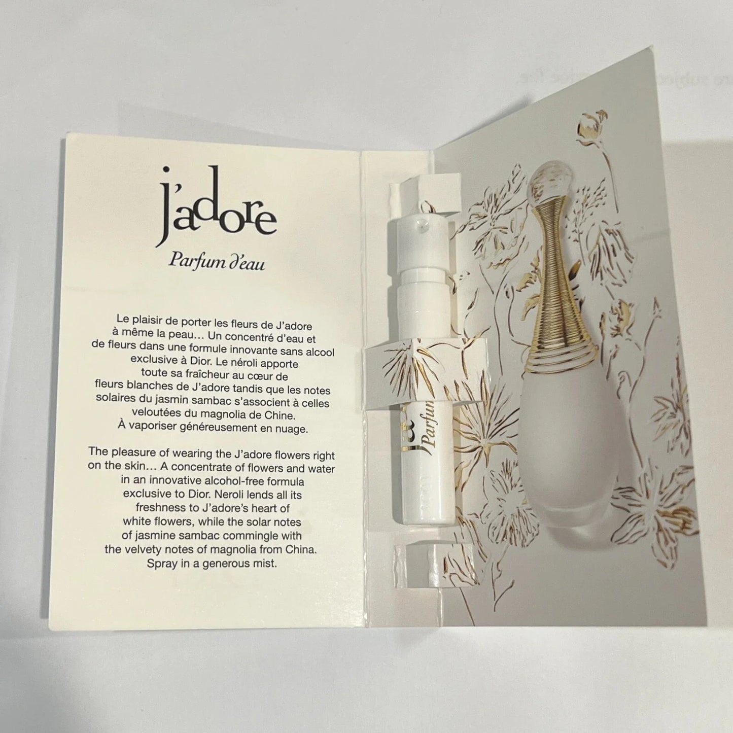 Dior J'adore Parfum d'eau Eau De Parfum Sample Spray 1.2 ml