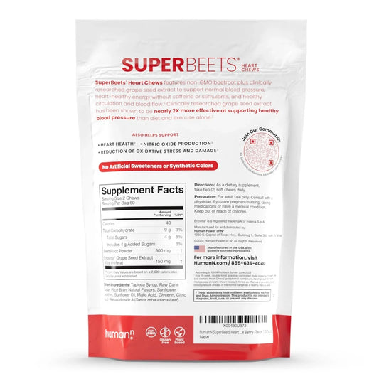 Humann SuperBeets Heart Chews 60pcs Energy Supplement